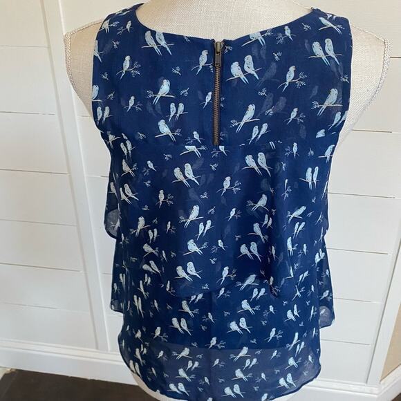 CAbi Parakeet Chirp layered tank top/ blouse with zipper - XS EUC - Picture 5 of 9